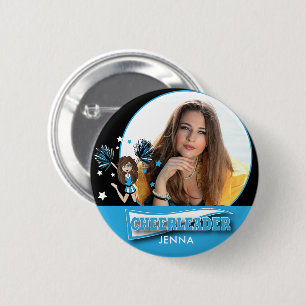 Cheerleader - DIY Photo -  Baby Blue 6 Cm Round Badge