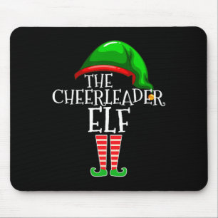 Cheerleader Elf Group Matching Family Christmas Mouse Pad