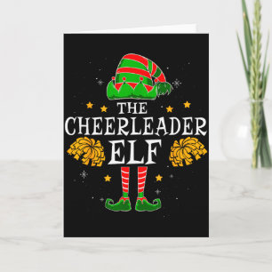 Cheerleader Elf Matching Team Christmas Funny Chee Card