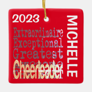 Cheerleader Extraordinaire CUSTOM Ceramic Ornament
