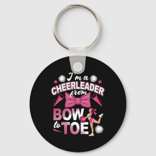 Cheerleader From Bow To Toe Cheerleading Cheering Key Ring