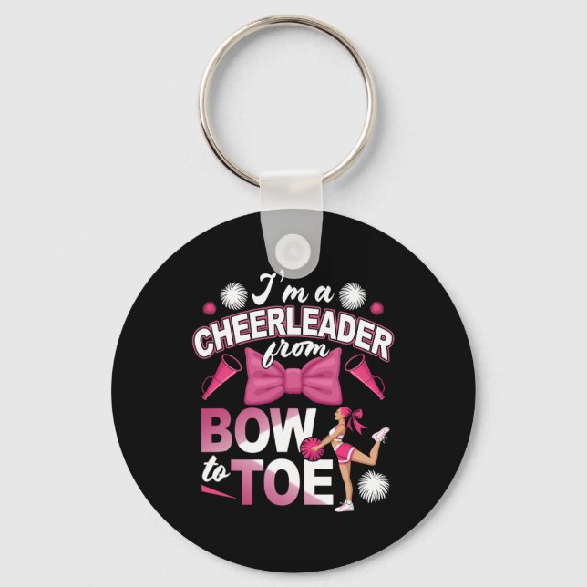 Cheerleader From Bow To Toe Cheerleading Cheering  Key Ring (Front)