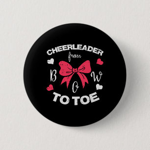 Cheerleader From Bow To Toe Cheerleading Women Gir 6 Cm Round Badge