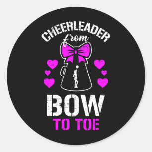 Cheerleader From Bow To Toe Classic Round Sticker