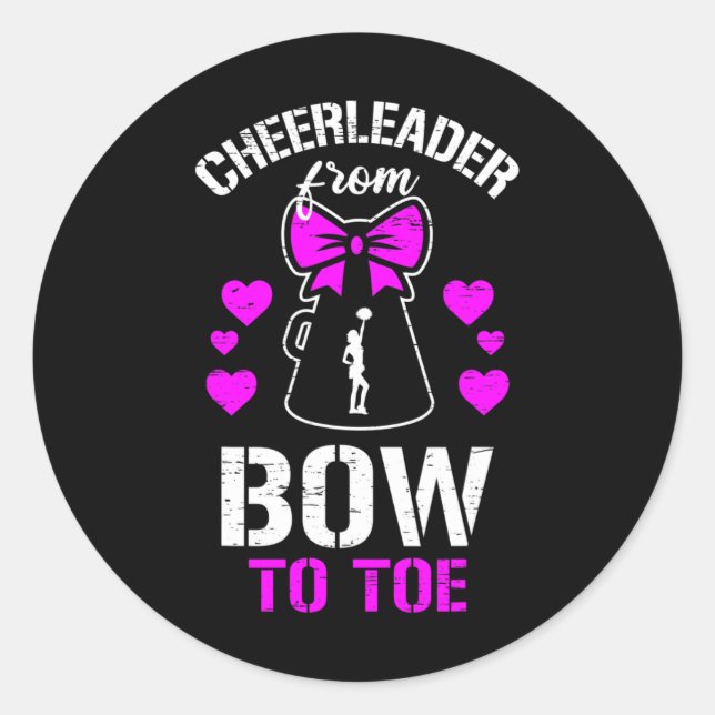 Cheerleader From Bow To Toe  Classic Round Sticker (Front)