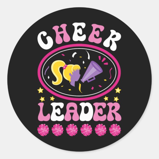 Cheerleader Funny Cheer Practice Cheering Team Che Classic Round Sticker (Front)