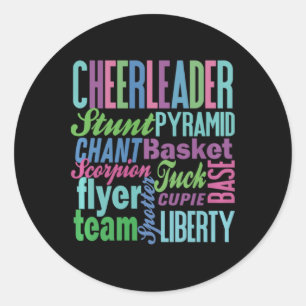 Cheerleader Gift Cheerleading Hoodie Cheer Teen Gi Classic Round Sticker