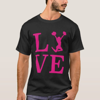 Cheerleader Gifts Cheer Love Pink Cute Cheerleadin T-Shirt