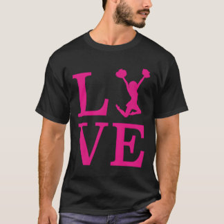 Cheerleader Gifts Cheer Love Pink Cute Cheerleadin T-Shirt