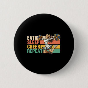 Cheerleader Girl Cheerleading Dance Eat Sleep Chee 6 Cm Round Badge