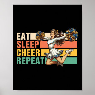 Cheerleader Girl Cheerleading Dance Eat Sleep Chee Poster