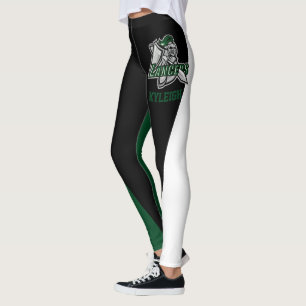 Cheerleader Green/Black/White Team Leggings