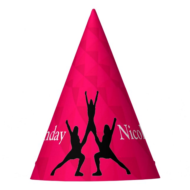 Cheerleader "Happy Birthday" Personalised Party Hat (Front)