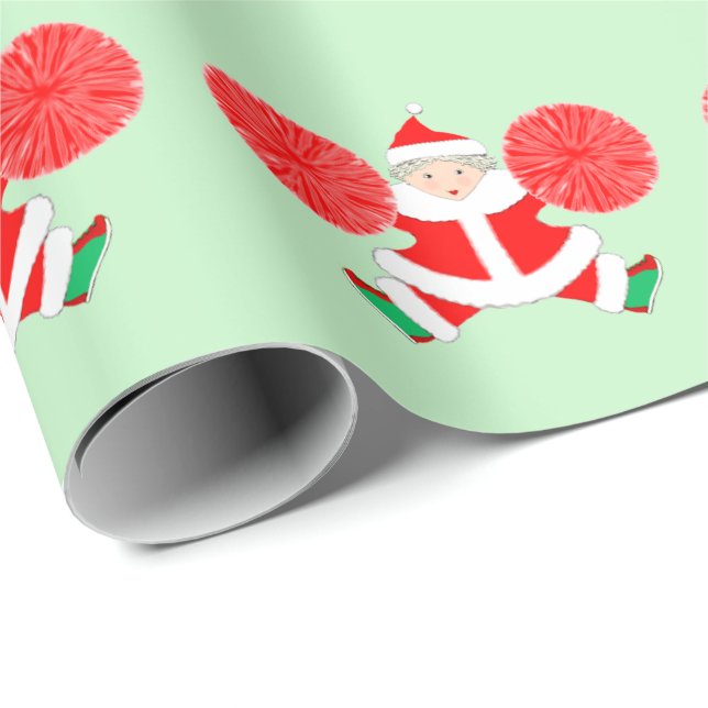 Cheerleader Holiday Gift Wrapping Paper (Roll Corner)