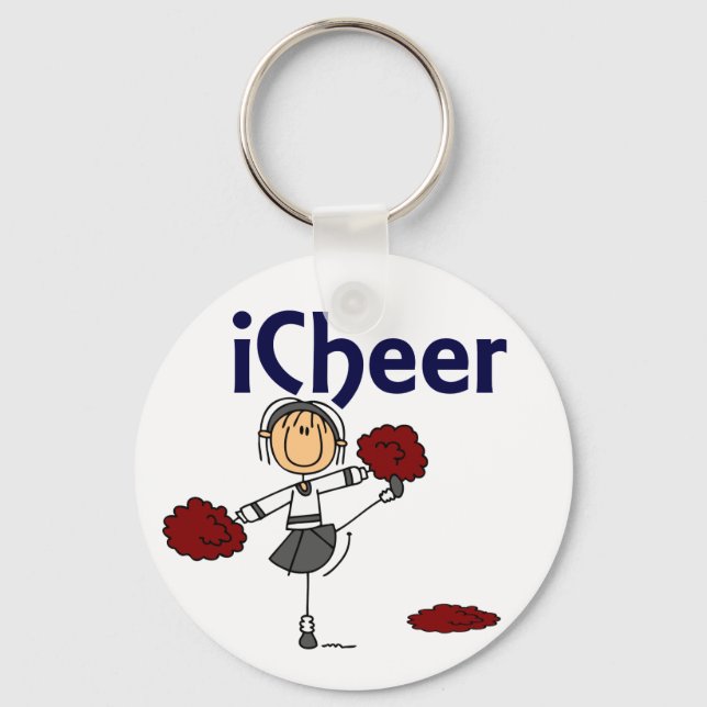 Cheerleader I Cheer Stick Figure Key Ring (Front)