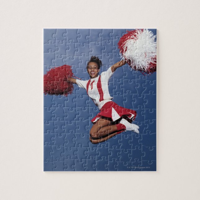 Cheerleader in mid-air jigsaw puzzle (Vertical)