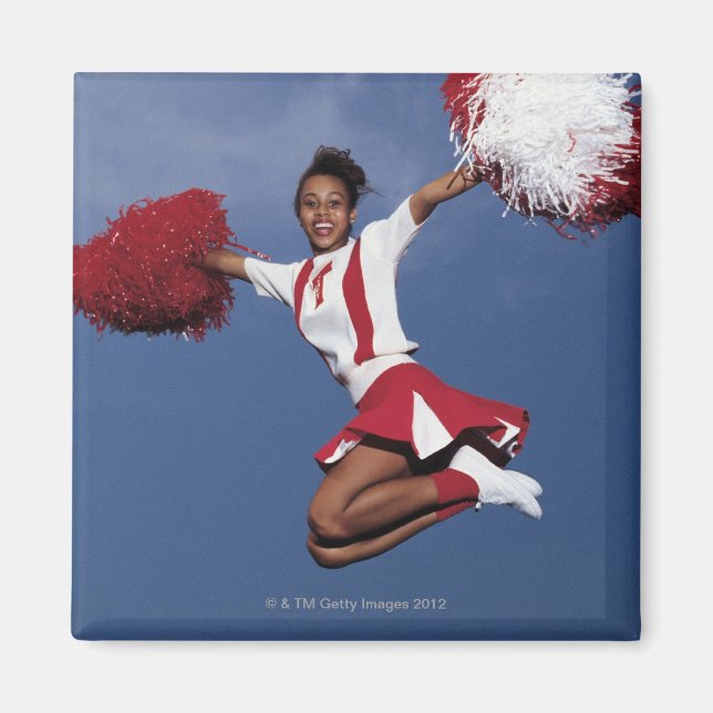 Cheerleader in mid-air magnet (Front)