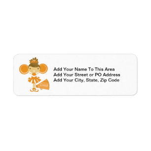 Cheerleader in Orange Return Address Label