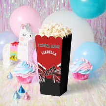 Cheerleader in Red, White and Black