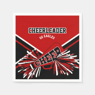 Cheerleader in Red, White and Black Napkin
