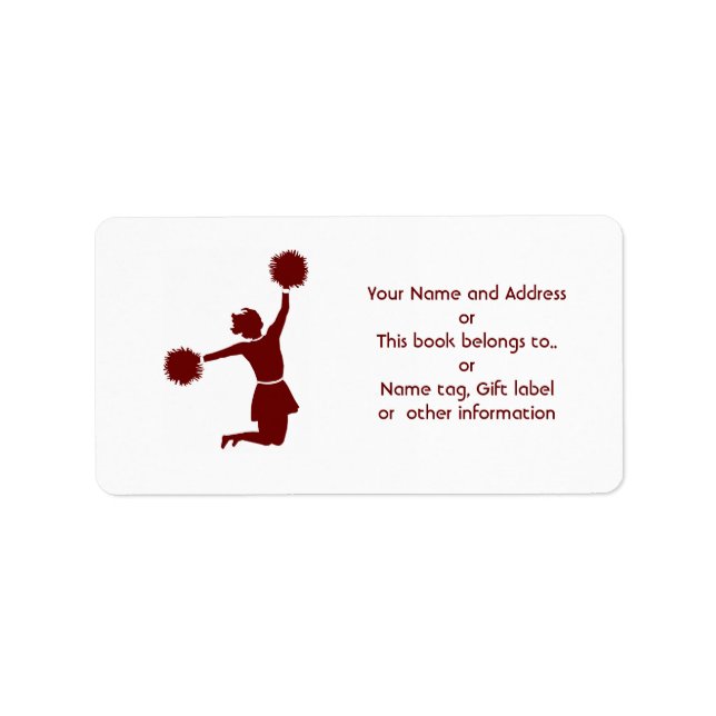 Cheerleader In Silhouette Name And Address Label (Front)