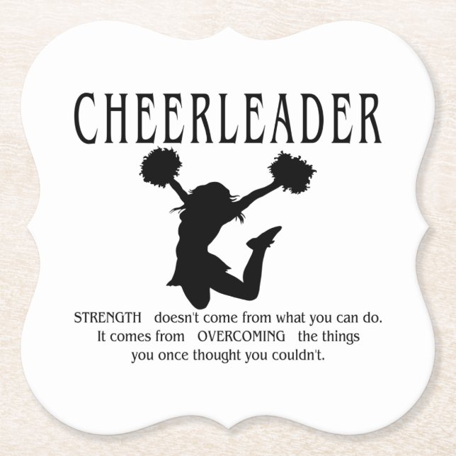 Cheerleader inspirational Quote Paper Coaster (Front)