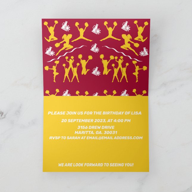 Cheerleader Invitation (Inside)