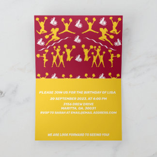 Cheerleader Invitation