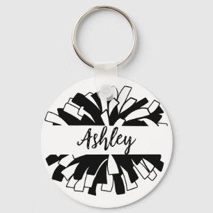 Cheerleader Keychain, Pom-Pom  Key Ring