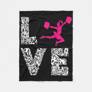Cheerleader Love Cardio Pom Poms Girl Cheerleading Fleece Blanket