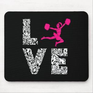 Cheerleader Love Cardio Pom Poms Girl Cheerleading Mouse Pad