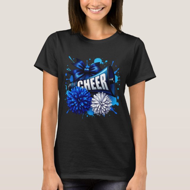 Cheerleader Megaphone & Pom-Poms – Cheer Squad  T-Shirt (Front)