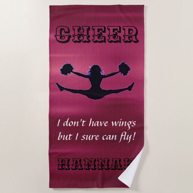 Cheerleader Metallic Flyer Beach Towel (Front)