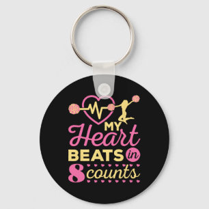 Cheerleader My Heart Beats In 8 Counts Cheerleadin Key Ring