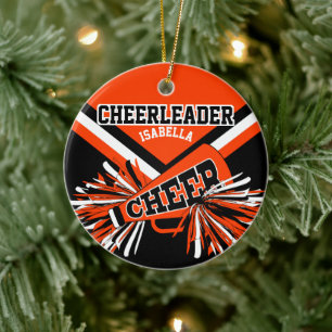 Cheerleader 📣💖 - Orange - One Side Print Ceramic Ornament
