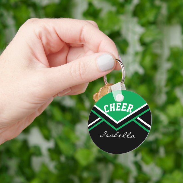 Cheerleader Outfit in Green Key Ring (Hand)
