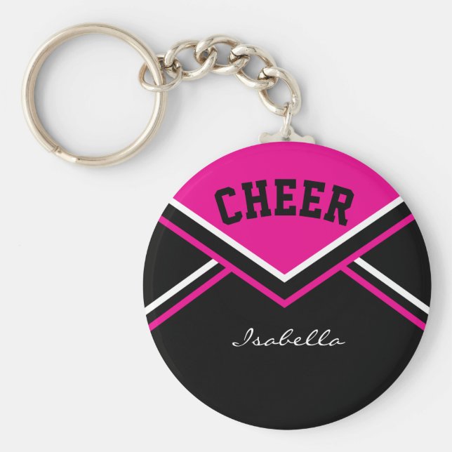 Cheerleader Outfit in Hot Pink Key Ring (Front)
