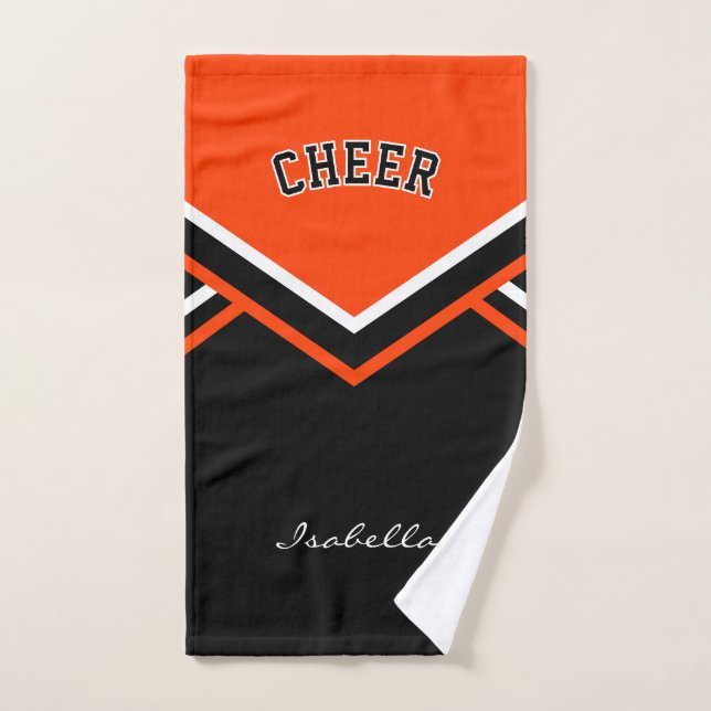 Cheerleader Outfit in Orange Hand Towel (Hand Towel)