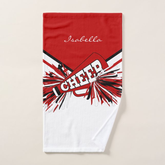 Cheerleader Outfit in Red, Black and White Hand Towel (Hand Towel)