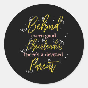 Cheerleader Parent Mom And Dad Design Classic Round Sticker