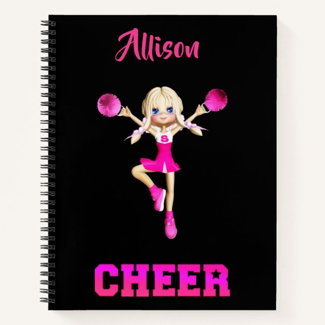 Cheerleader Personalised Cheer Spiral Notebook (Front)
