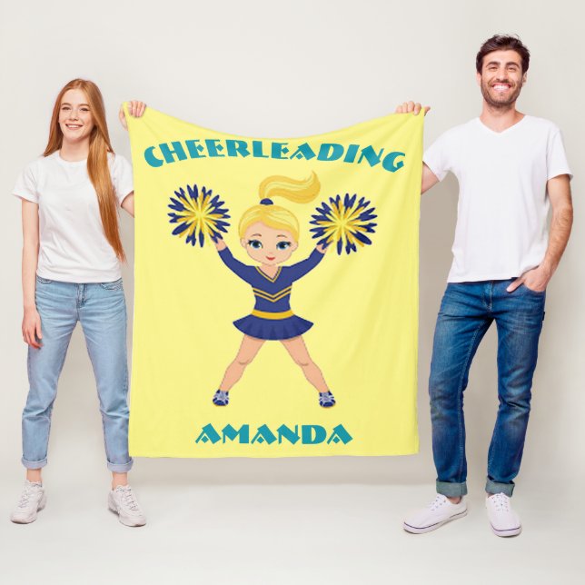 Cheerleader Personalised Fleece Blanket (In Situ)