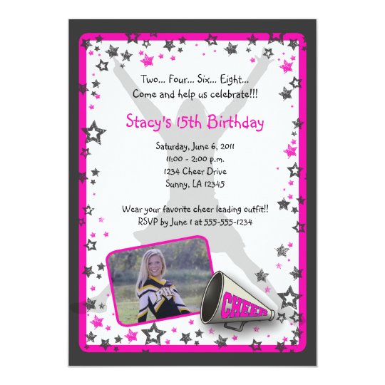 Cheerleader Photo Invitation