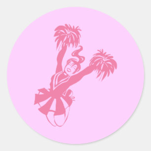 Cheerleader Pink Classic Round Sticker