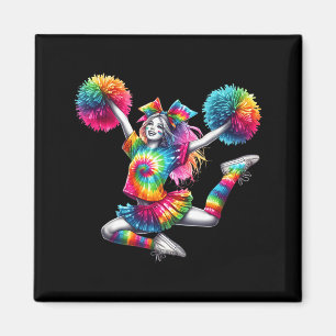 Cheerleader Pom Poms Colourful Outfit Rainbow Tie Magnet