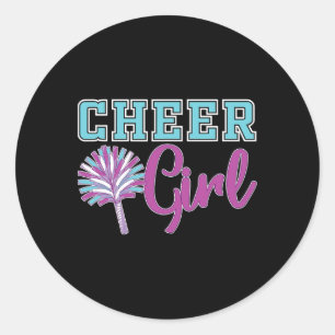 Cheerleader Practice Cheer Girl Women Cheering Che Classic Round Sticker