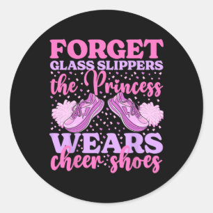 Cheerleader Princess Wears Cheer Shoes Cheerleadin Classic Round Sticker