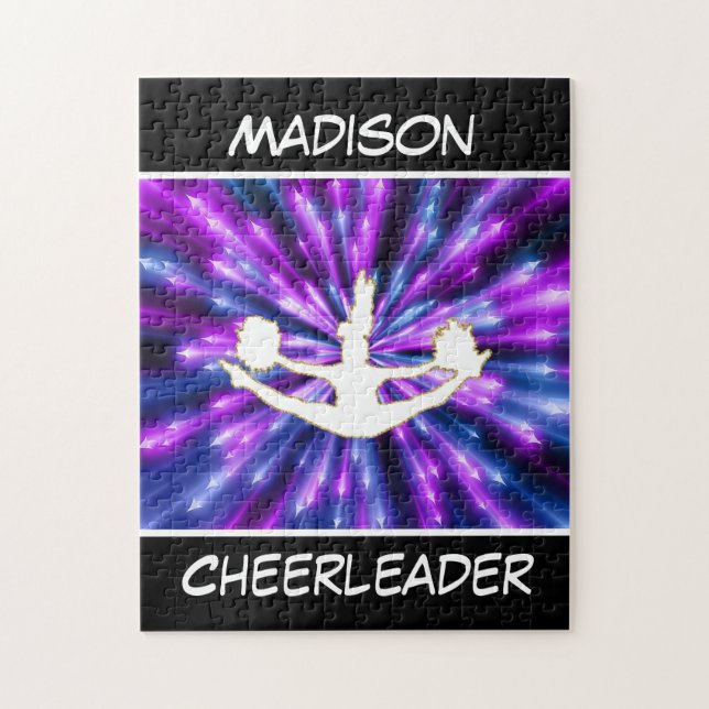 Cheerleader Purple and Blue Explosion Jigsaw Puzzle (Vertical)