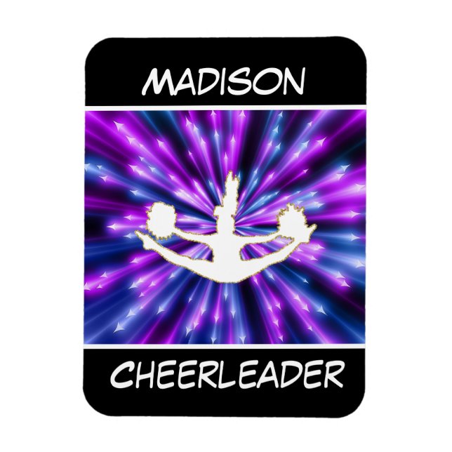 Cheerleader Purple and Blue Explosion Magnet (Vertical)