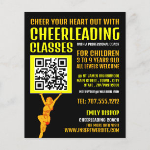Cheerleader QR Code Sign, Cheerleading Classes Flyer